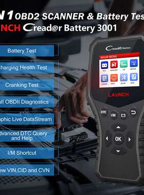 LAUNCH X431 CRB3001 Car Battery Tester OBD OBD2 Scanner Auto