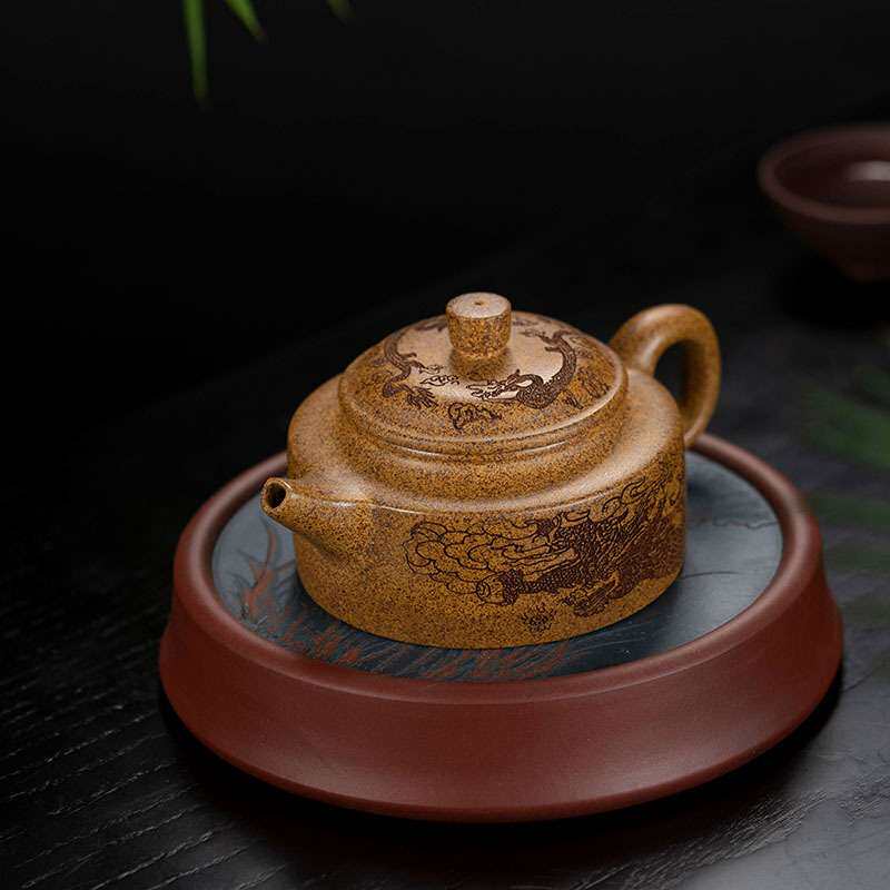 龙行天下德钟紫砂壶原矿段泥高温烧茶具壶套装 全手工段泥茶壶