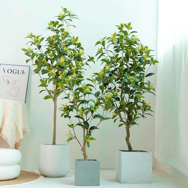 仿真桂花树落地盆栽室内桂花树开花装饰品客厅庭院绿色景观植物