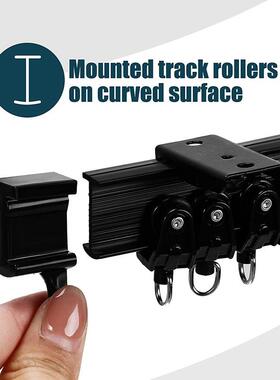 黑色轨道套装 飘窗U型可弯曲塑钢轨道 含滑轮安装码配件（5米）