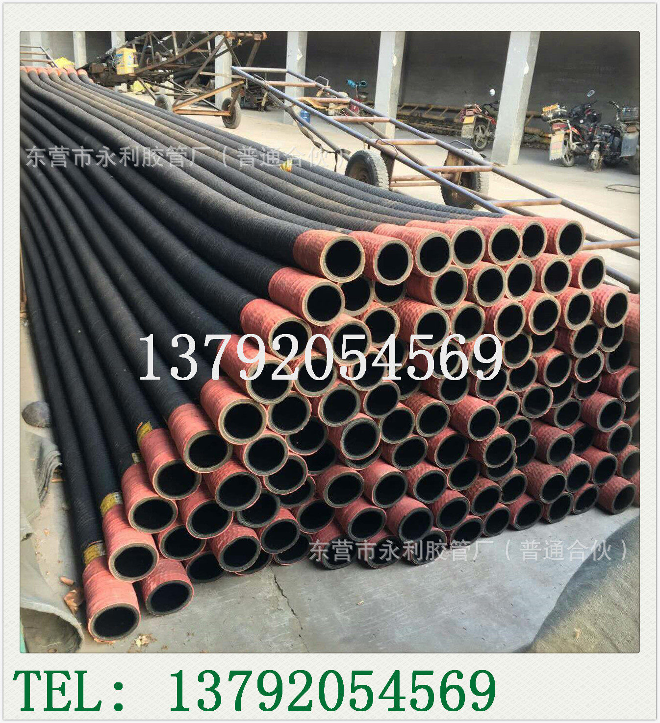 46寸出口南非红皮钢丝胶管100150mm加厚耐磨吸沙输水橡胶管