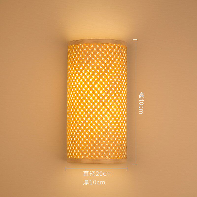 新中式创意竹子壁灯竹艺现代简约卧室床头灯过道竹编酒店民宿灯具