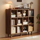 实木书架落地矮书柜客厅靠墙家用矮柜子储物柜自由组合格子柜收纳