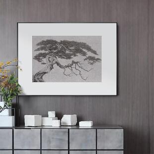 同根 新中式松树装饰画轻奢软装样板房客厅壁画玄关茶室禅意挂画