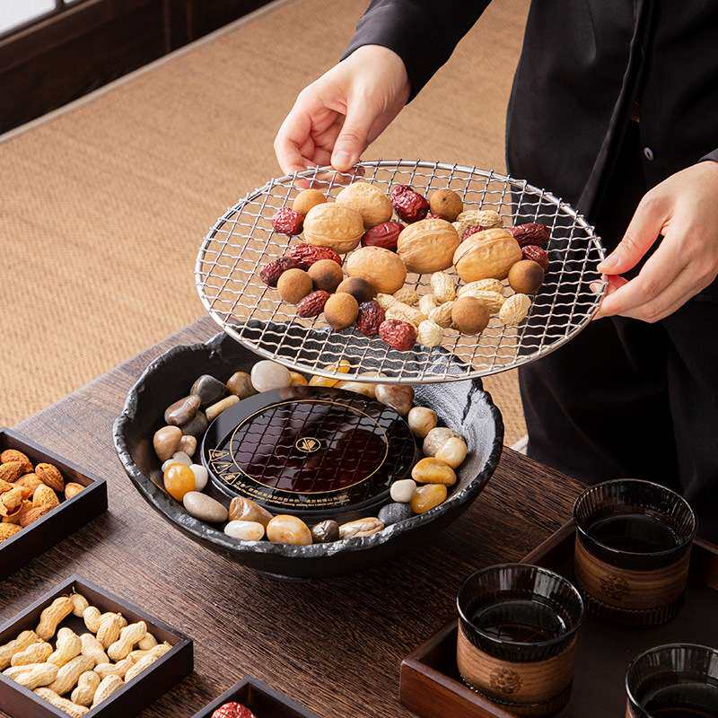 围炉煮茶家用电陶炉室内烤茶罐罐茶煮茶器煮茶炉玻璃茶壶茶具套装