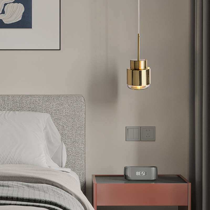 创意极简卧室床头单头吊灯设计师现代简约餐厅吧台灯复式楼梯吊灯