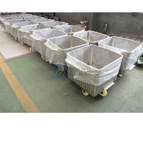 304不锈钢料屠宰场肉食品车间用不锈钢圆角桶车 200L标准肉料车