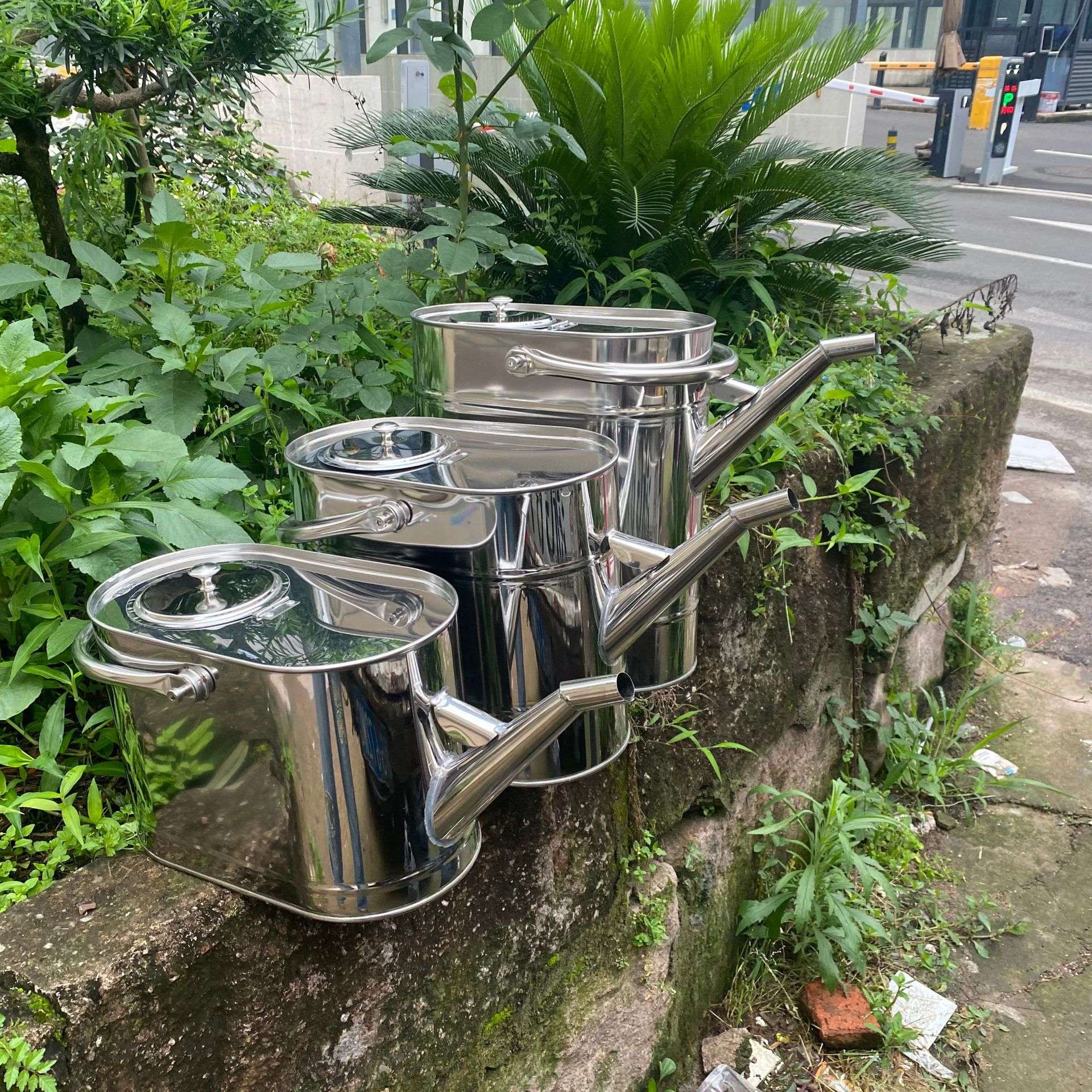 加厚不锈钢加油桶20升15升10升长嘴带盖带滤网汽油桶机油壶手提桶