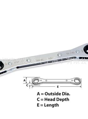 英制 12角梅花 尺寸：1/4-5/16 棘轮扳手 R810C