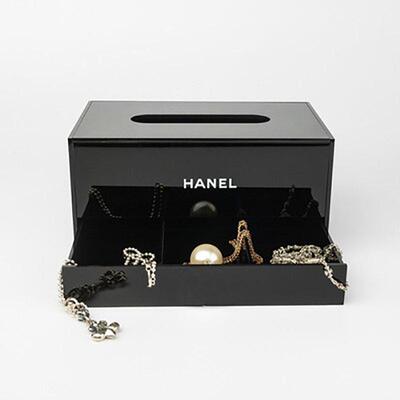 亚克力多功能带抽屉桌面纸巾盒创简约意轻奢现代家用梳妆台抽纸盒