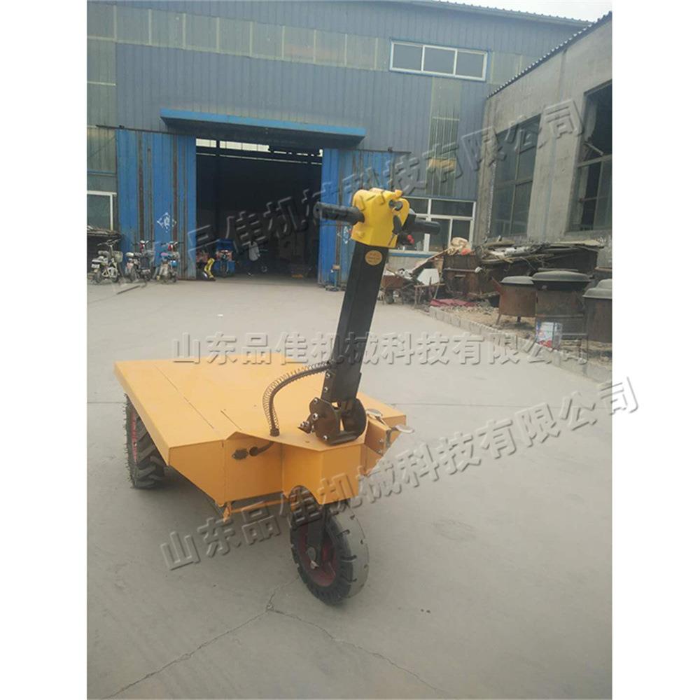 小型电动手推式平板车 三轮搬运拉砖车 建筑工地水泥装卸工具车
