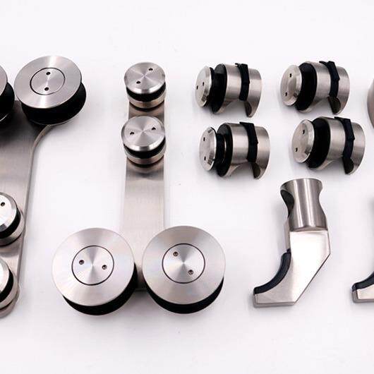 Ф25圆管轨道双轮移门玻璃平移门滑轮美式移门大滚轮谷仓门吊轮