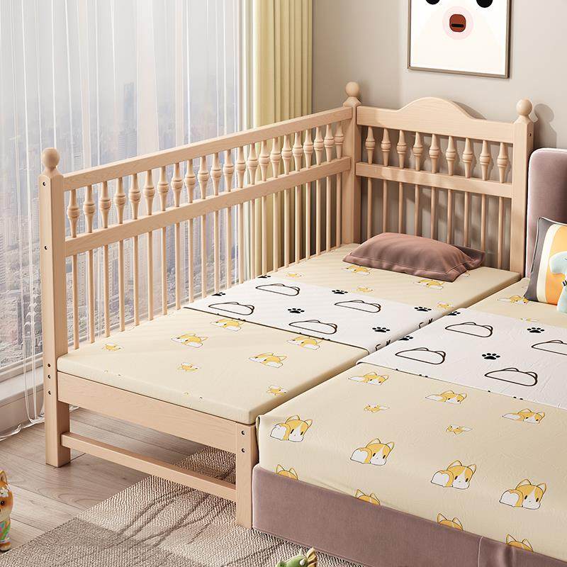 榉木实木儿童拼接大床带护栏男孩女孩加宽床边床婴儿宝宝单人小床,电子元器件市场,其它元器件,淘宝优惠券,粉丝福利购,淘宝优惠卷