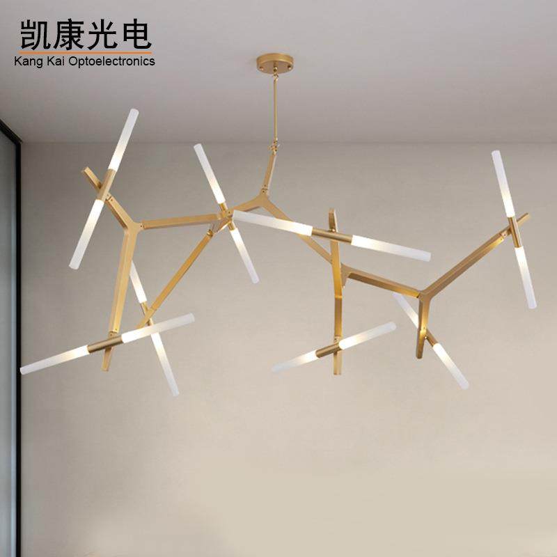 北欧后现代风格客厅灯具创意轻奢大气餐厅人字工业风树杈吊灯