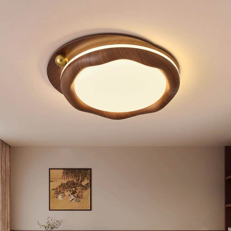 原木公主中古风卧室吸顶灯现代护眼主卧顶灯创意房间书房中山灯具