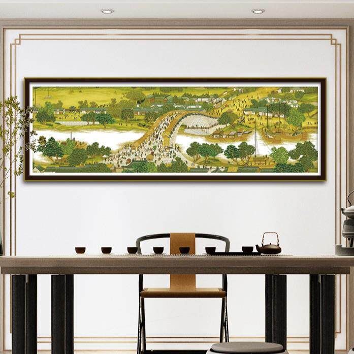 2米加长版清明上河图十字绣非满绣现代简约书房客厅装饰风景名画