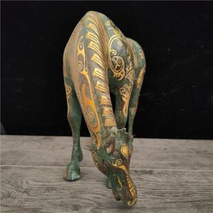 丝绸之路错金银马踏飞燕甘肃省博物馆错金饮水马摆件青铜器收藏