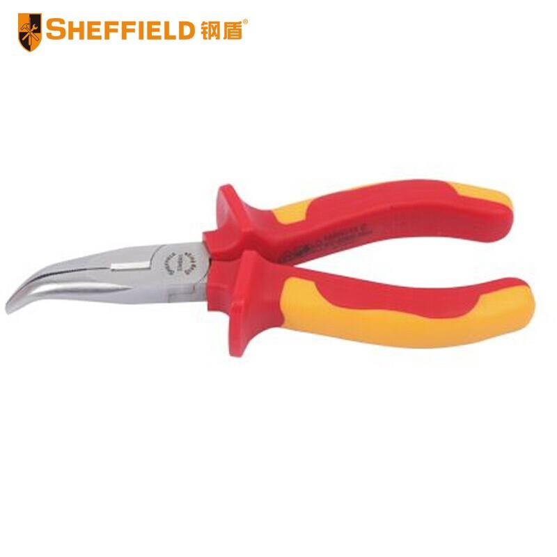 钢盾S150099 VDE绝缘弯嘴钳6″尖头剪线精密斜口