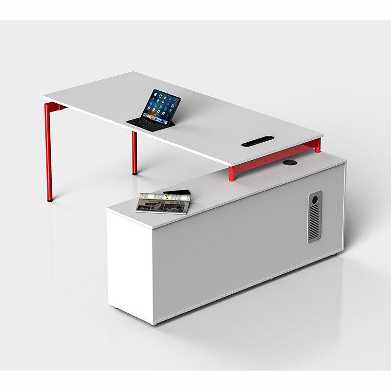 时尚现代简约老板办公桌2米大班台女主管经理带柜子办公室老板桌