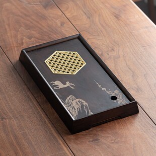 轻奢简约楠竹蓄水茶盘精品沥干泡茶台大小号托盘轻奢现代茶具