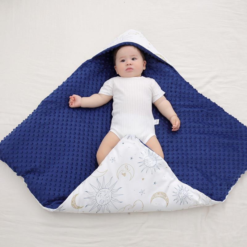 婴幼儿可脱胆豆豆被宝宝襁褓睡袋抱被 初生婴儿针织棉印花包被