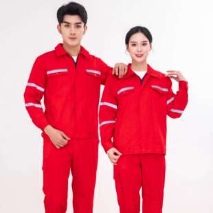 煤矿井下劳保工作服套装男纯棉反光中海油工程防烫耐磨电焊工服