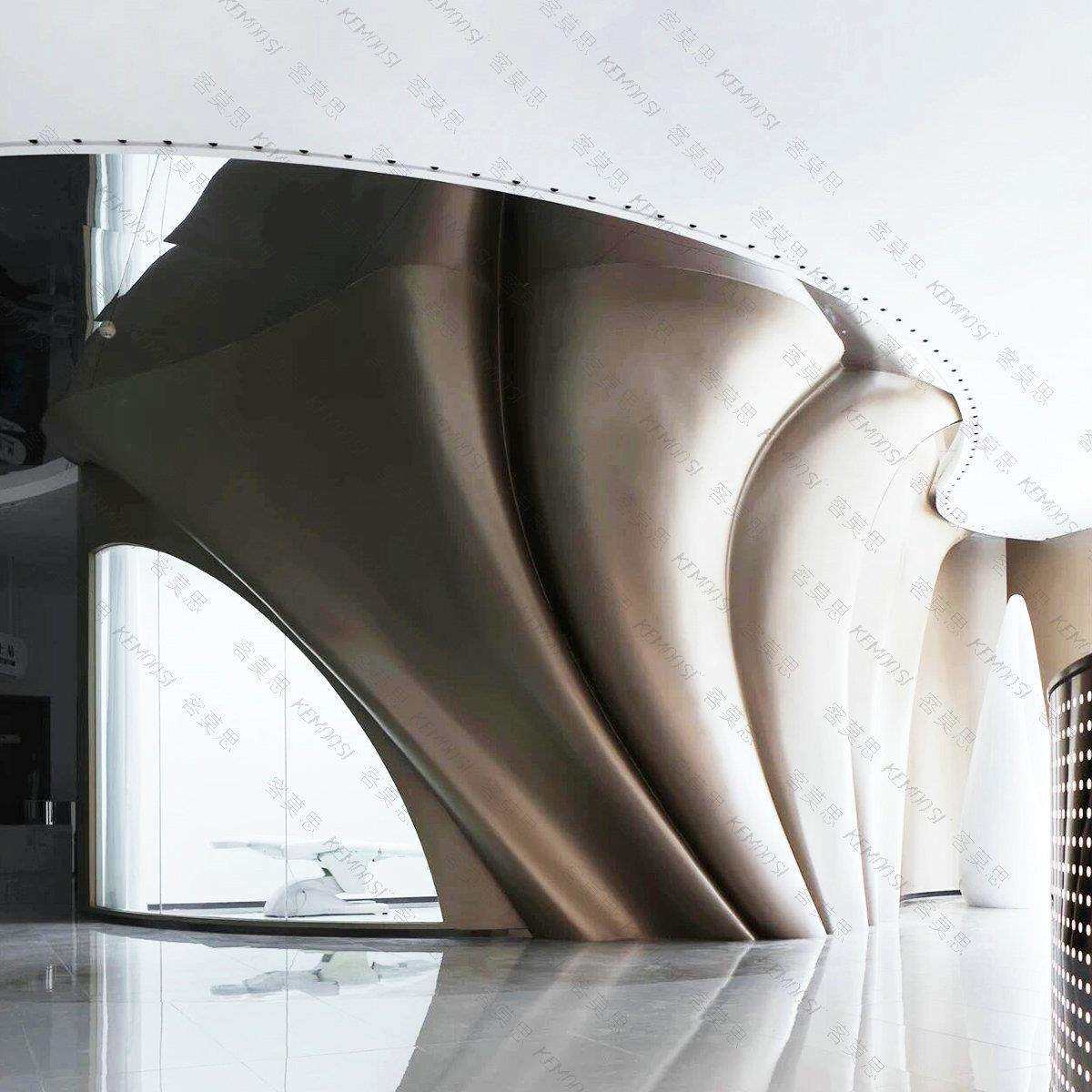 GRP花瓣柱子玻璃钢创意异形雕塑酒店售楼处硬装FRP材料吊顶墙面