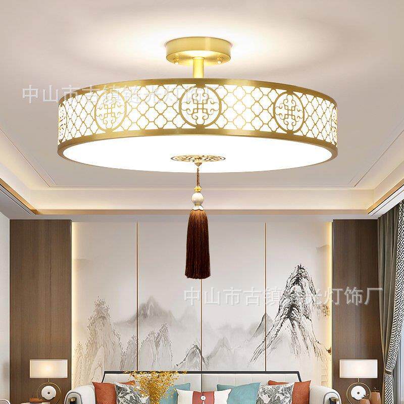 星珠灯饰新中式全铜吸顶灯2025年新款全光谱护眼客厅餐厅卧室灯具