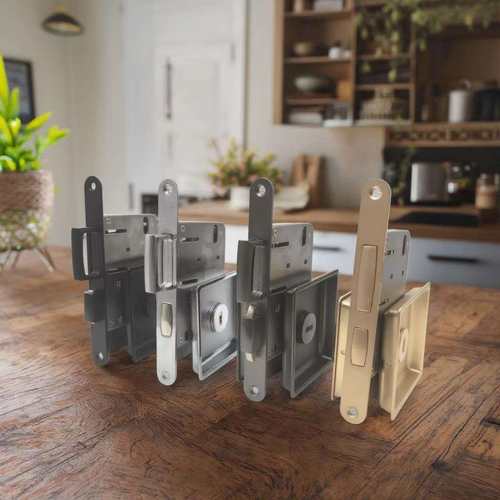 现货跨境货源工厂直销锌合金口袋移门锁体室内木门五金锁具配件