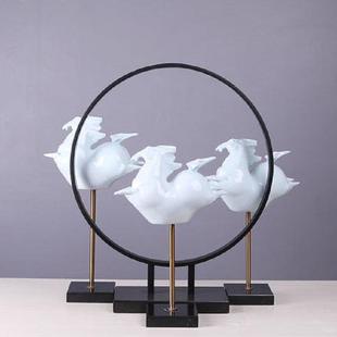 陶瓷马办公室摆件客厅家居软装饰品摆设创意电视柜酒柜工艺品