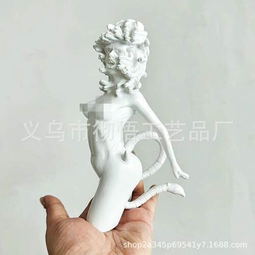 跨境Medusa Head Sculpture Statue 美杜莎雕塑半身雕像蛇女