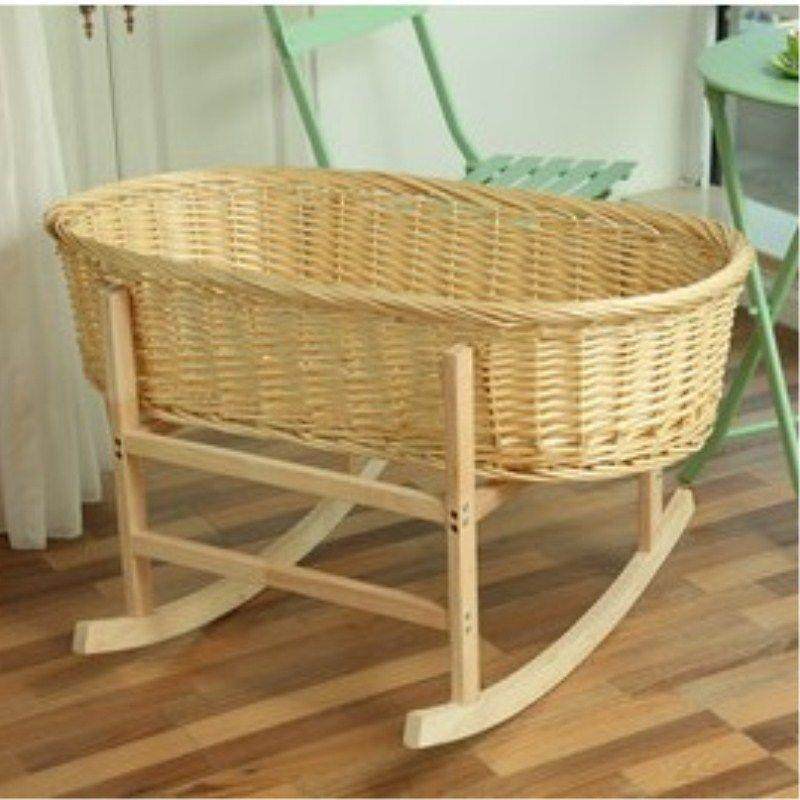 藤编便携车载睡篮宝宝吊篮床哄睡用品婴儿摇床0到4岁儿童老式摇篮