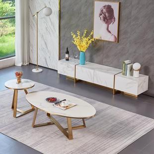 YSPPSY J965茶几轻奢岩板边几角几客厅小茶几大理石小圆桌沙发小