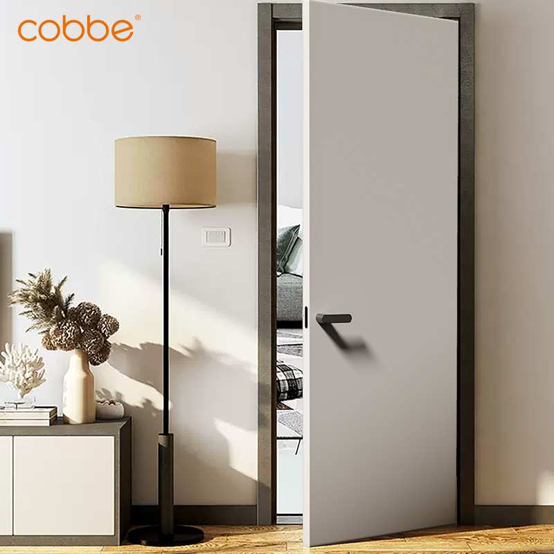 隐藏锁扣生态门锁室内磁吸静音奶油风白色卧室房门锁们把手手柄