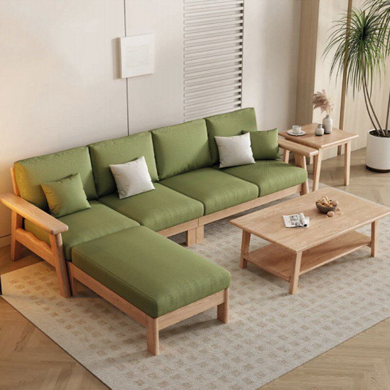 实木沙发现代简约新中式经济型转角贵妃沙发组合客厅冬夏两用家具