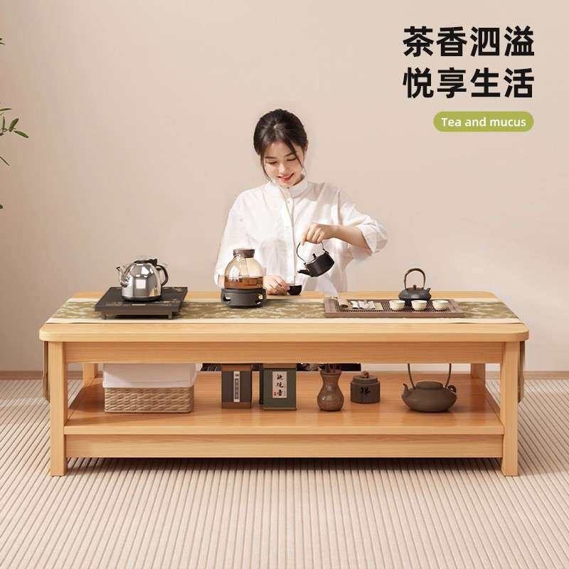 茶几客厅家用小户型桌子2025新款原木风可移动方形阳台简易茶几桌