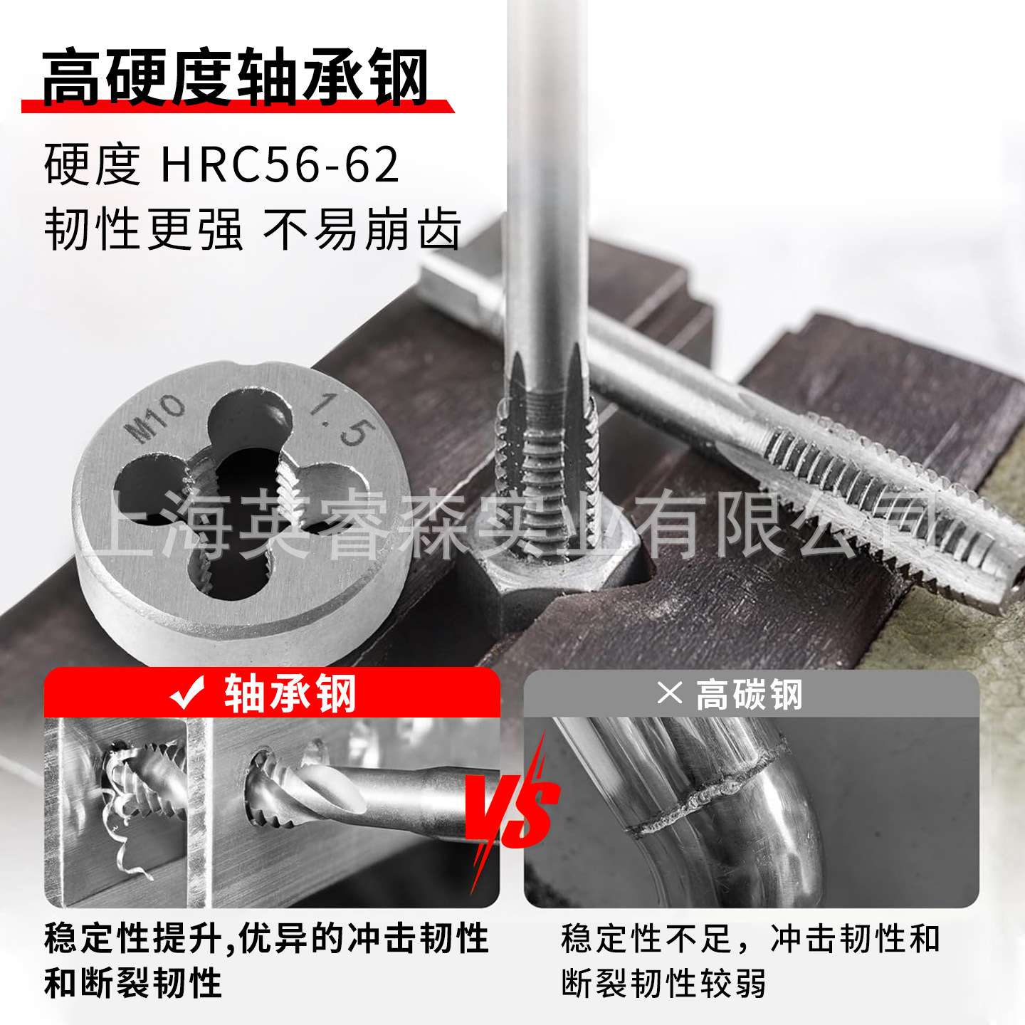 轴承钢手用丝锥板牙套装攻丝丝锥套筒套装螺纹丝锥板牙工具套装图片