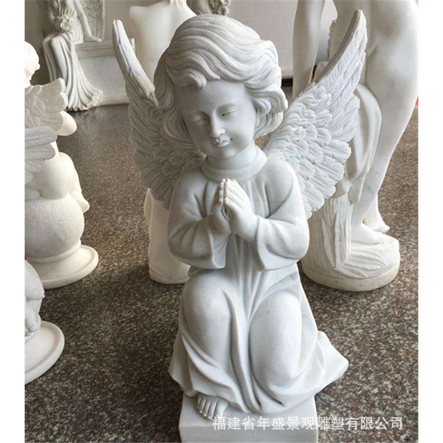 西方居家摆设 欧式小天使雕像 大理石汉白玉工艺品摆件 石雕厂家