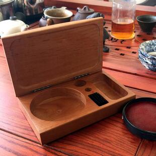 创意便捷办公印章盒 印泥盒藏书章印章盒 方章私人印章收纳木盒