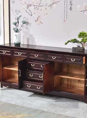 新中式实木神台农村客厅储物条案供桌堂厅桌台案条几中堂家具