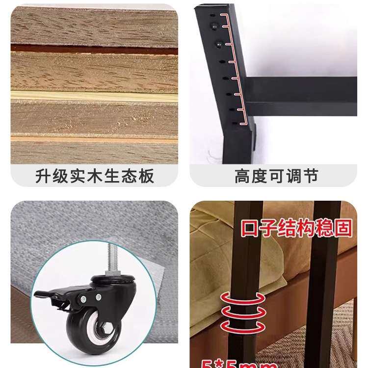 实木移动跨床桌床边床尾电脑桌长条书桌可升降写字桌床上学习神器