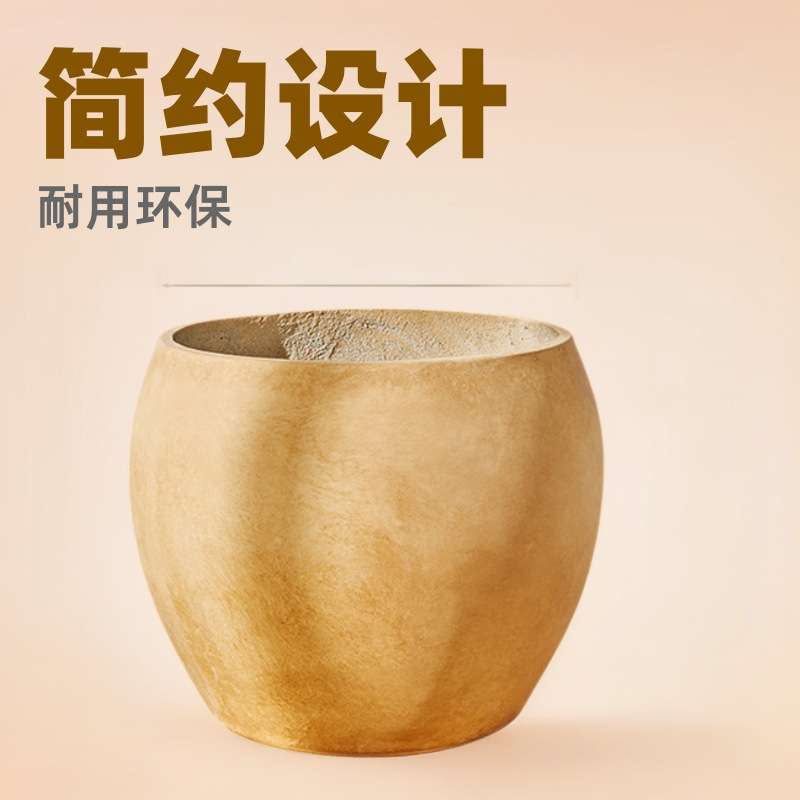 圆形大号花盆水泥镁泥组合简约户外花箱写子楼庭院花盆水泥花盆