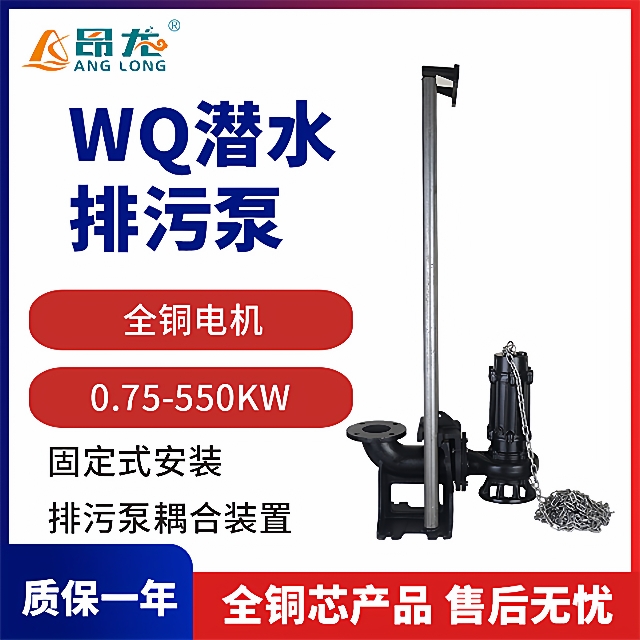 WQ污水污物一体潜水泵地下室集水坑污水泵排污增压泵水泵耦合