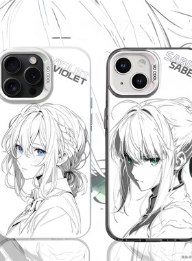 线稿saber薇尔莉特适用opporeno14pro手机壳reno13山田凉vivoy30y2000亚丝娜a5女x200pro新款s30二次元s2019