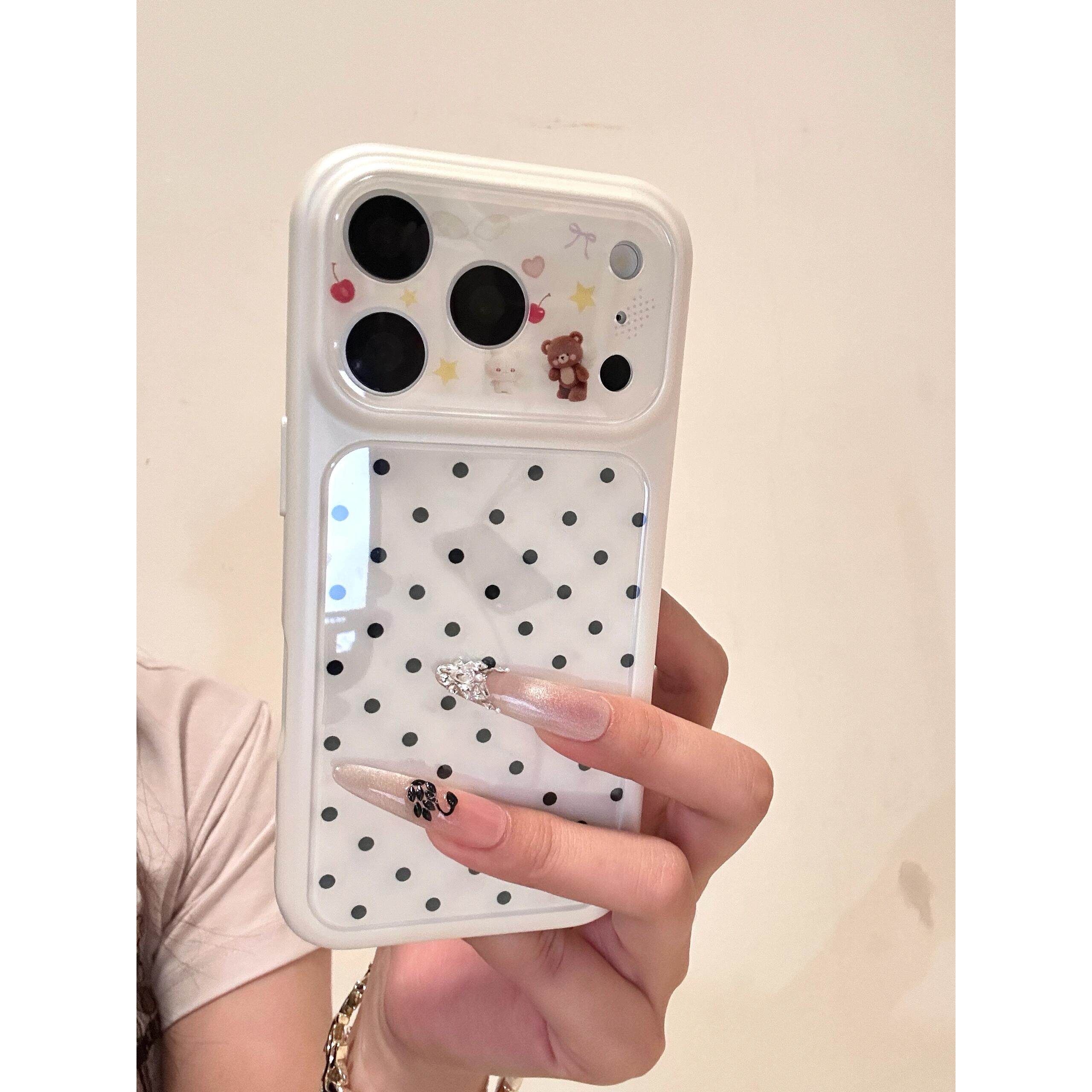 【秒变17】波点小熊适用苹果17promax手机壳iPhone16pro新款1514大视窗全包13pro清新17pro保护套16防摔ins风