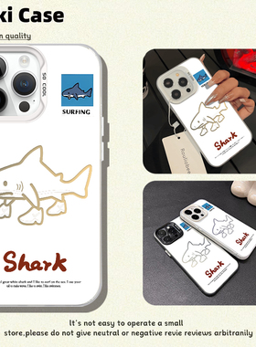 鲨鱼适用苹果17镭射小米15ulra手机壳iphone16promax彩银14卡通13套P80华为mate70nova12防摔iqooneo10一加13