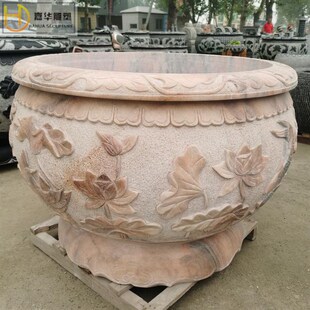 青石石缸石雕鱼缸花盆庭院石头水缸养鱼石槽荷花石盆室内水景装饰