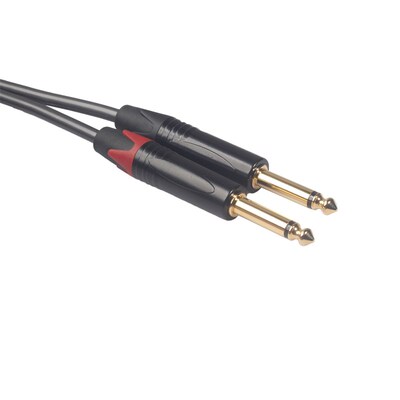 锌合金 双6.35转2RCA 双6.5转双莲花头 RCA转6.35调音台音频线