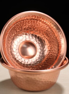 民族风手工敲打红铜供水杯家居装饰用品光面压花供U水碗随身八供