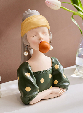 北欧泡泡女孩创意摆件现代轻奢创J意家居客厅网红装饰品